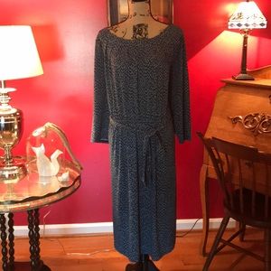 Lands’ End Blue/Black/White Dress